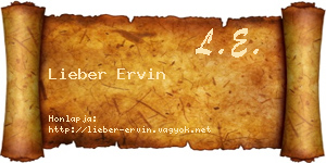 Lieber Ervin névjegykártya